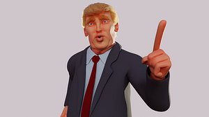 3D Trump Caricature with Bendy Bone Facial Rig
