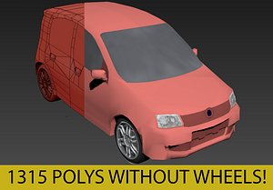 3d fiat panda iii polys model