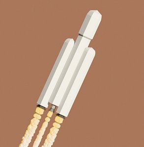 3D Low Poly Rocket model