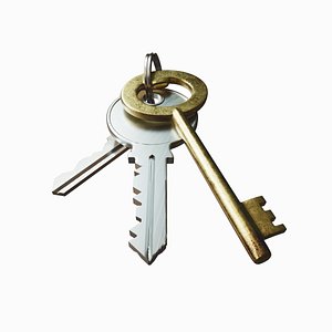 Set of Keys On the Floor - 3D Asset 3D model