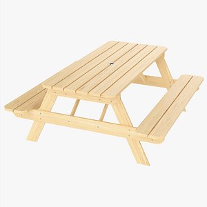 Wood Picnic Table light