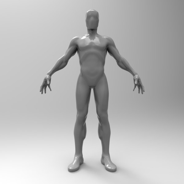 3d model simple base mesh male