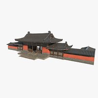 Asian ancient architecture luxury gatehouse corridor