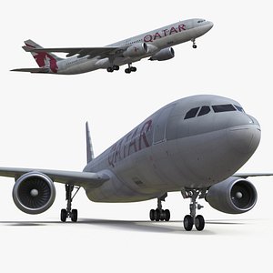 Airbus A330-200 Qatar Airways 3D