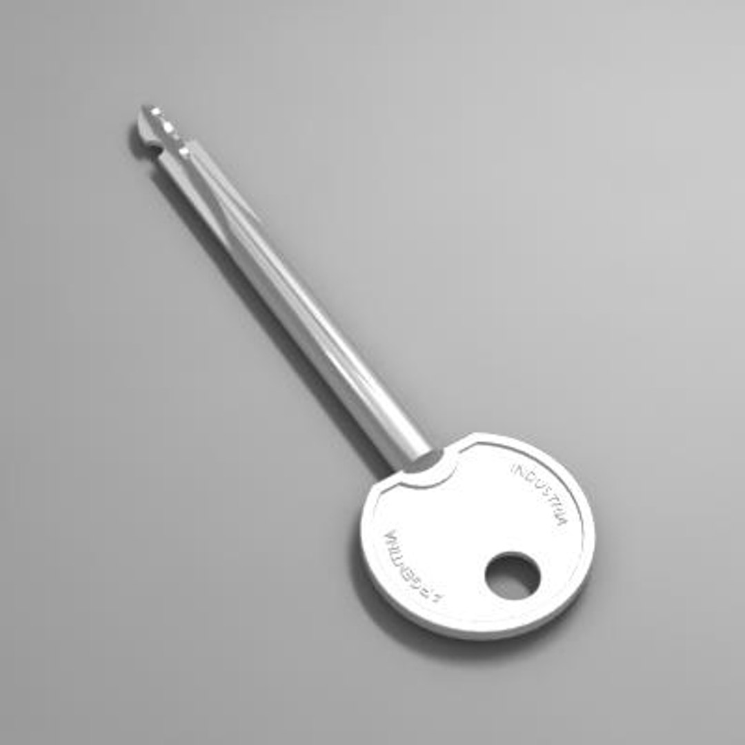 3d Antique Lock Key Model
