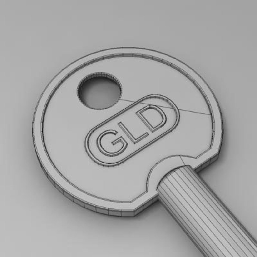 3d Antique Lock Key Model