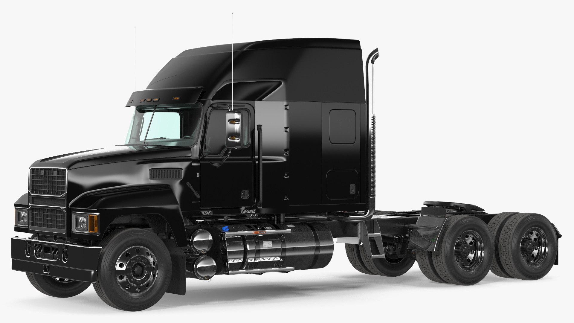 2025 Highway Truck Black 3D model preview