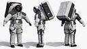 Astronaut Wearing xEMU Spacesuit Rigged for Maya