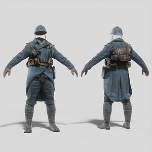 SOLDIER WWI French Rigged