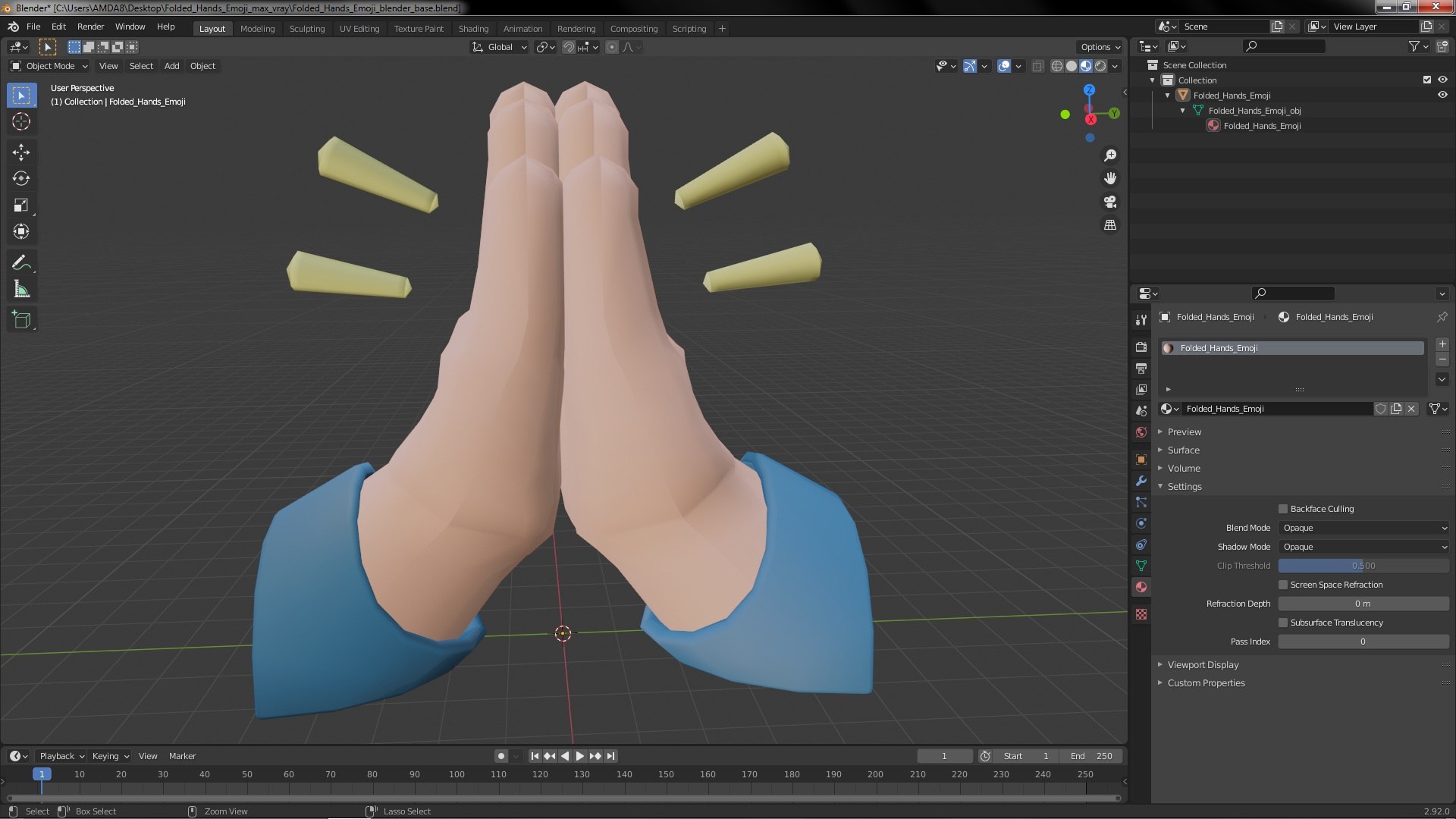 3D Folded Hands Emoji https://p.turbosquid.com/ts-thumb/Xt/CJKzr7/Uw/foldedhandsemojivray3dmodel028/jpg/1647291291/1920x1080/fit_q87/1a23073b0ca75083845cf097d0029457fdce5d73/foldedhandsemojivray3dmodel028.jpg