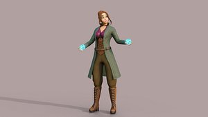 Mage Cartoon Female No Rigg in Blender