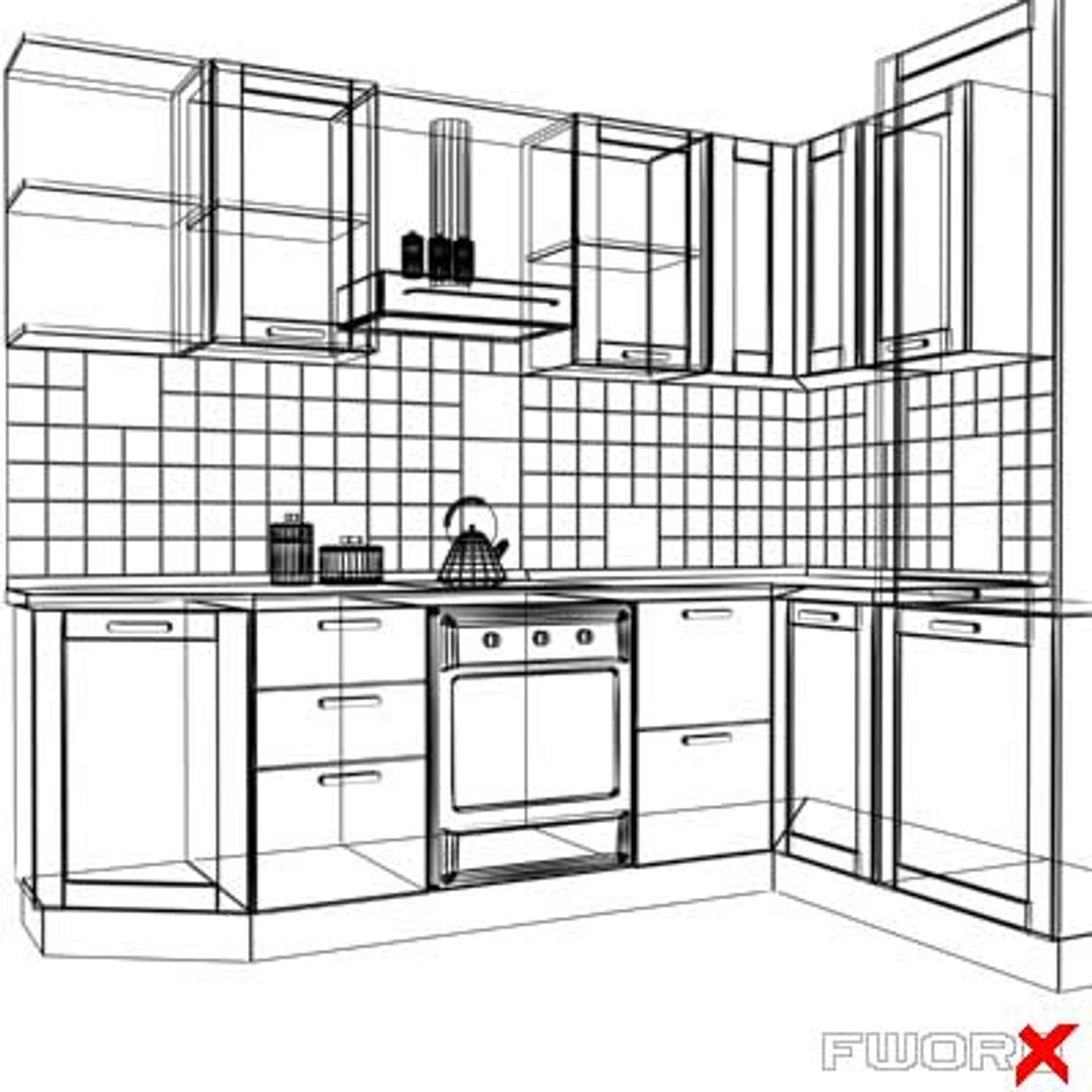 3d model kitchen