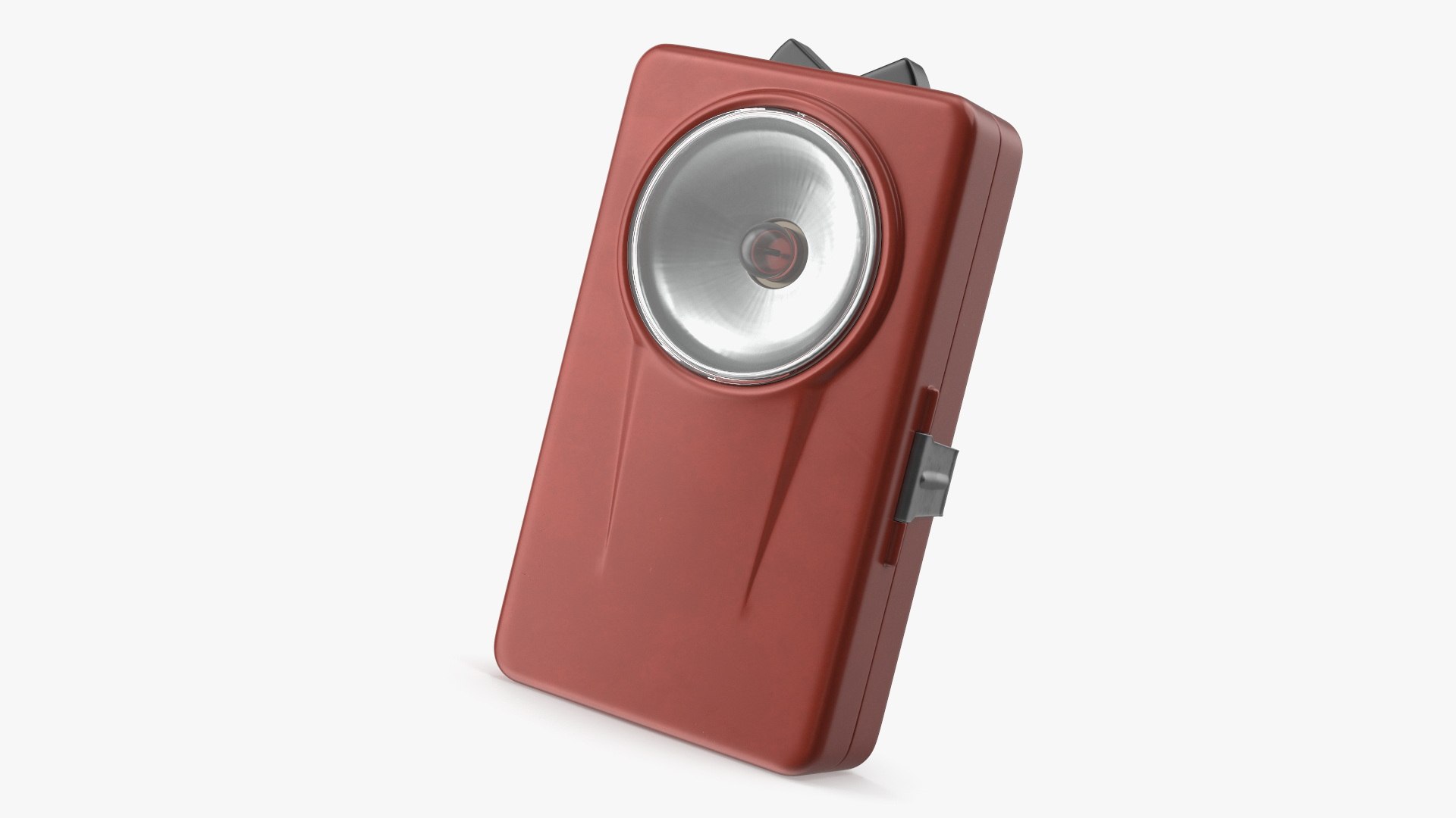 Retro Pocket Flashlight with Metal Shade Red 3D model preview