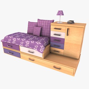 Compact Drawer Cabinet Bed Set
