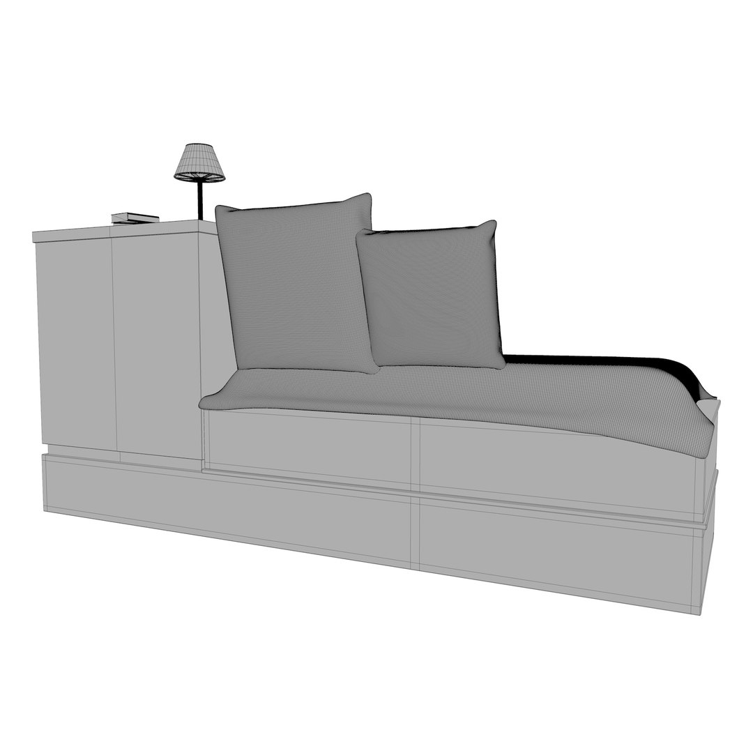 drawer cabinet bed set 3d model