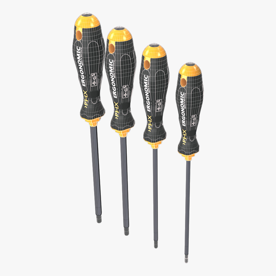 3d model of hex screwdriver secured