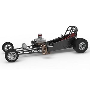 Vintage Front engine dragster Base Version 5 Scale 1 to 25 3D model