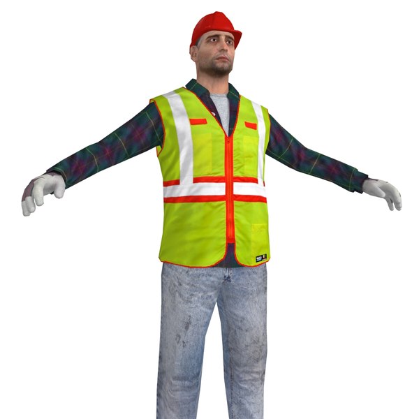 3d max rigged s worker man