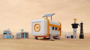 Low Poly Sci-Fi Exploration Base Pack 3D