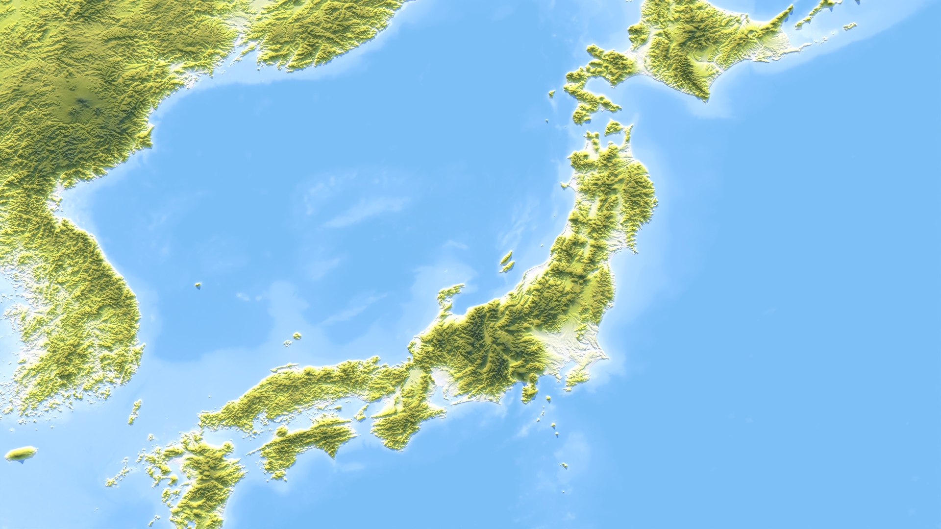 Japan Map - 33K Realistic Satellite Terrain - Elevation 3D Model ...