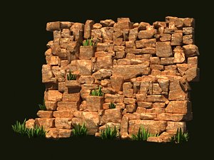 3D model rubble walls stone ruins