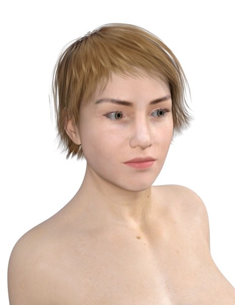 3D woman character rigged model