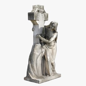3D woman cross statue model