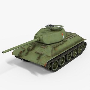 T-34 Medium WW2 Tank Low-poly