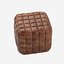 Casa Padrino Genuine Leather Stool Brown