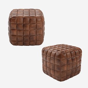 Casa Padrino Genuine Leather Stool Brown