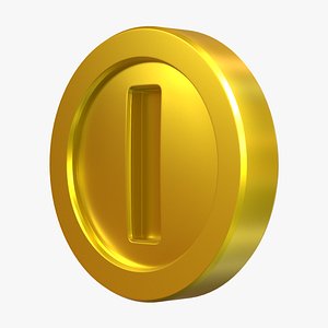 gold coin super mario model