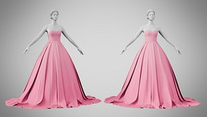 Dress 47 Tickle Me Pink 3D model