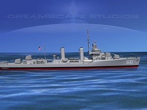 3d model of anti-aircraft class destroyers