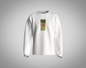 3D Mens basic t-shirt with chest graphic model