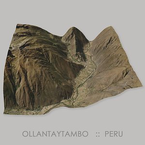 3D model ollantaytambo inca archaeological terrain
