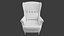 3D IKEA Strandmon Grey Armchair and Pouf model