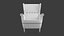 3D IKEA Strandmon Grey Armchair and Pouf model