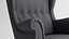 3D IKEA Strandmon Grey Armchair and Pouf model