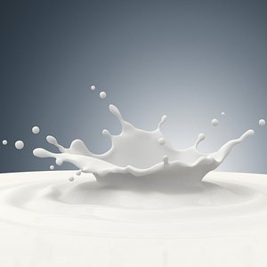 milk splash 3d obj
