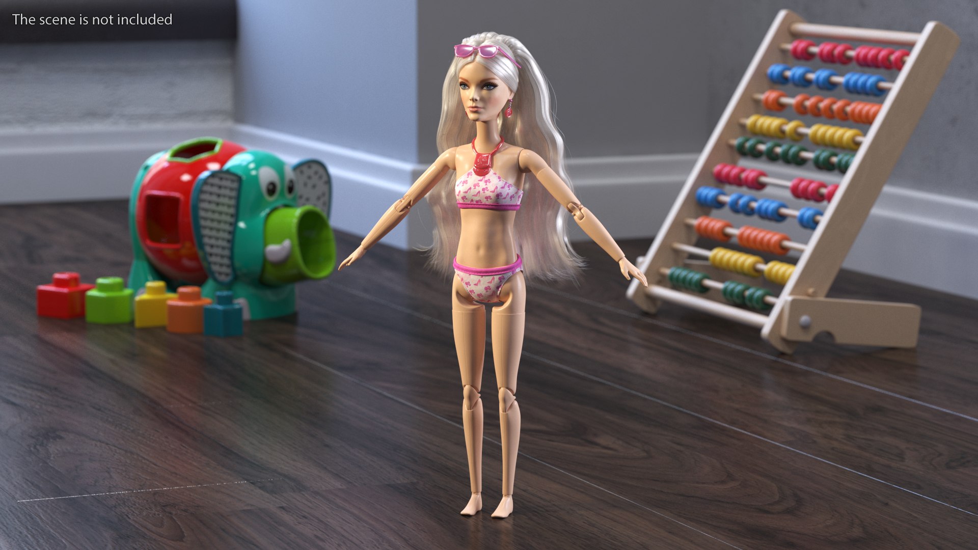 Barbie Doll Swimsuit Rigged for Modo 3D model preview