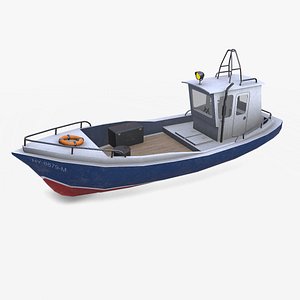 3D Old Boat 01 Low-poly PBR