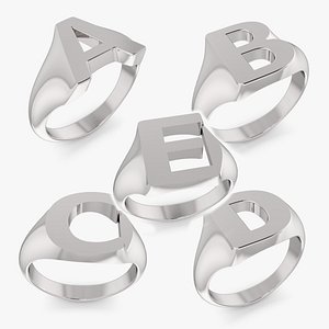 Alphabet Signet Ring A - E