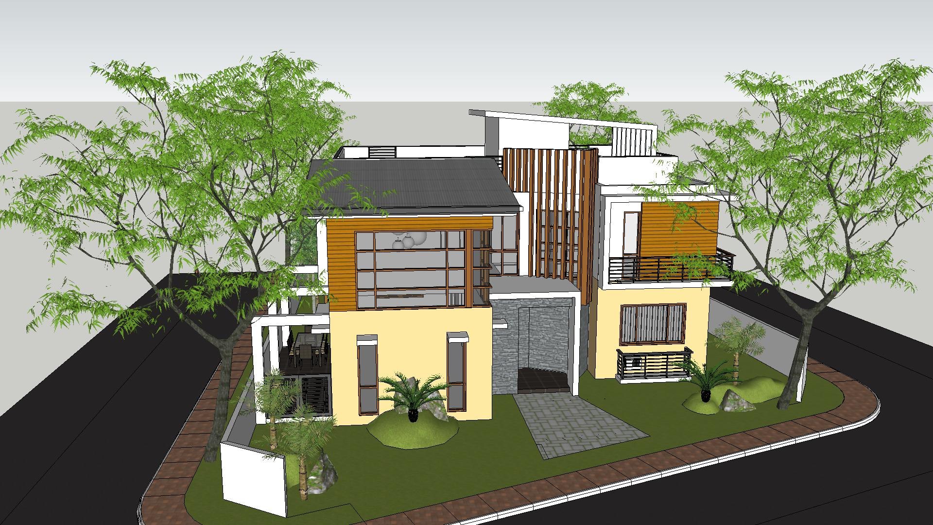 3D Model Modern Style Villa Highend Fashion Selfbuilt Home Stay Hotel Building Holiday Villa