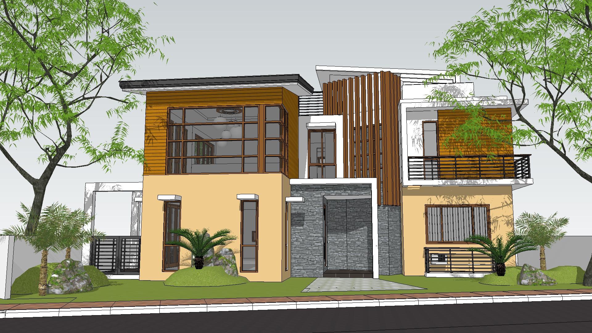 3D Model Modern Style Villa Highend Fashion Selfbuilt Home Stay Hotel Building Holiday Villa