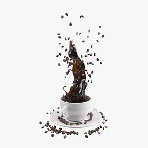 coffee splash bean 3D model