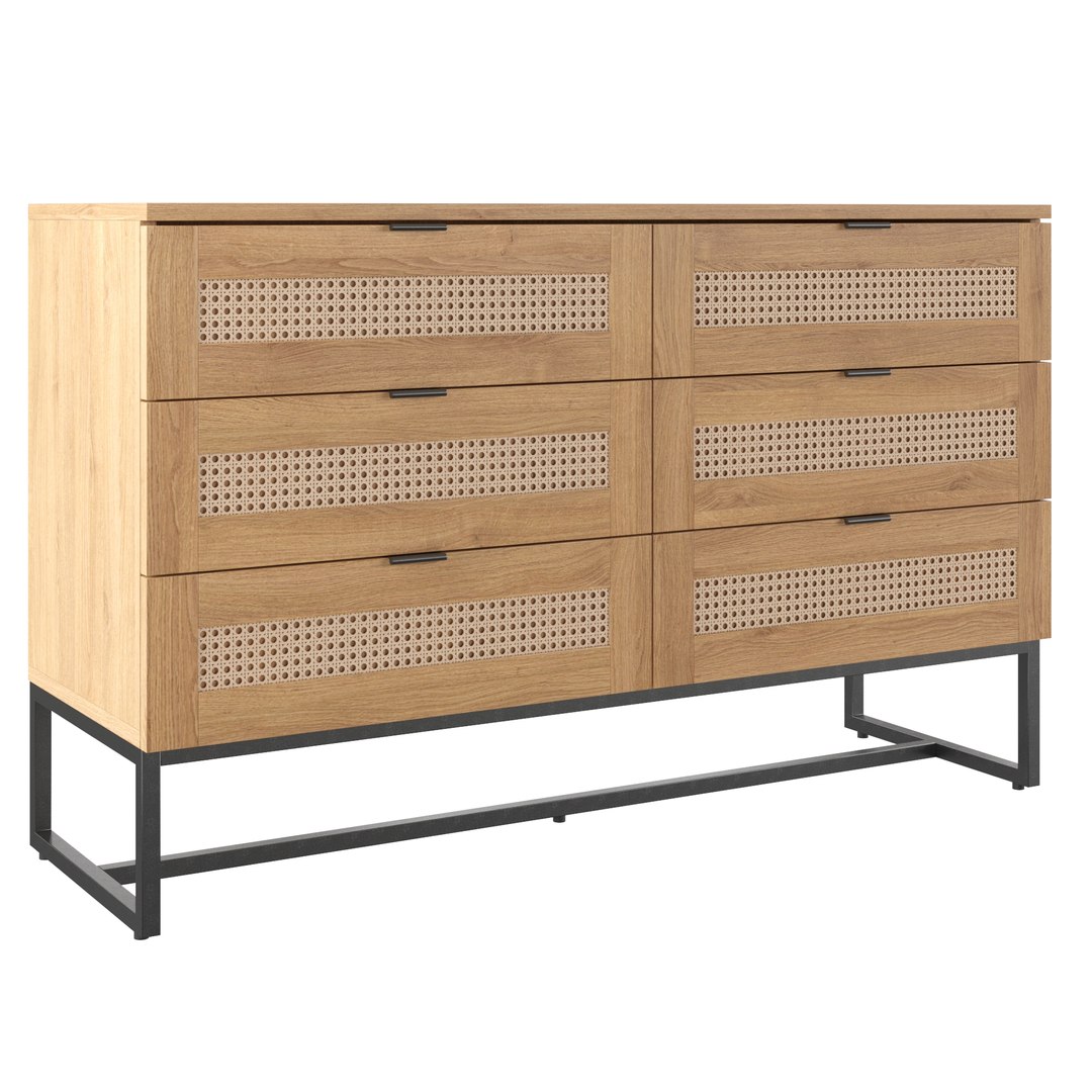 3D Scandinavian chest of 6 drawers model - TurboSquid 1826747