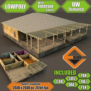 Lowpoly building with interior MBB12