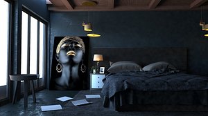 3D modern interior bedroom
