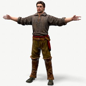 medieval civilian 3D model