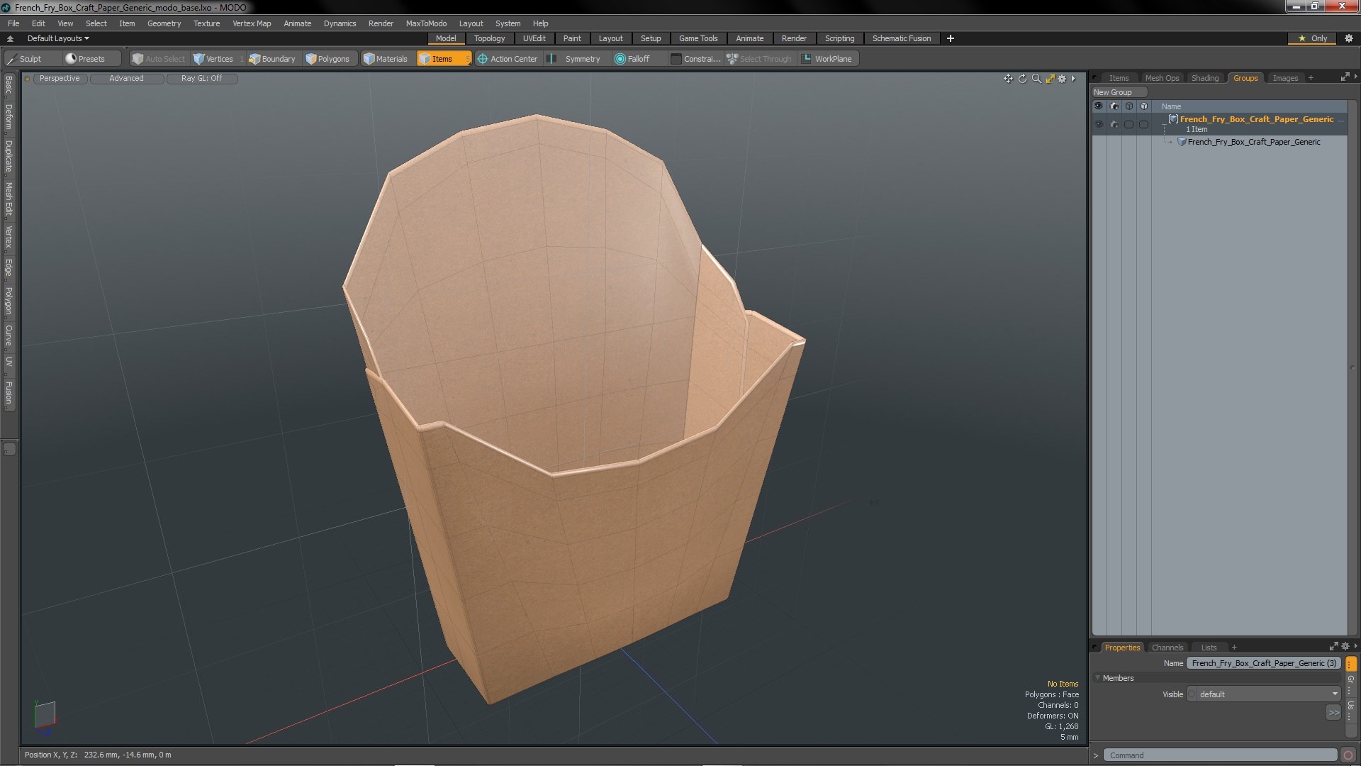 French Fry Box Craft Paper Generic model - TurboSquid 1858095